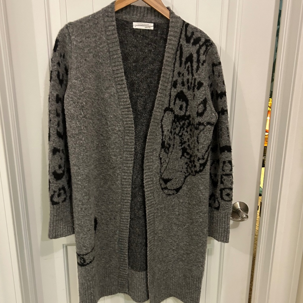 Anthropologie Petite Size S Leopard Sweater